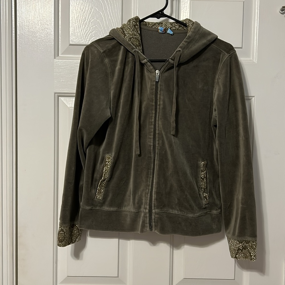 Side Ways Hoodie with pockets Green Size PL